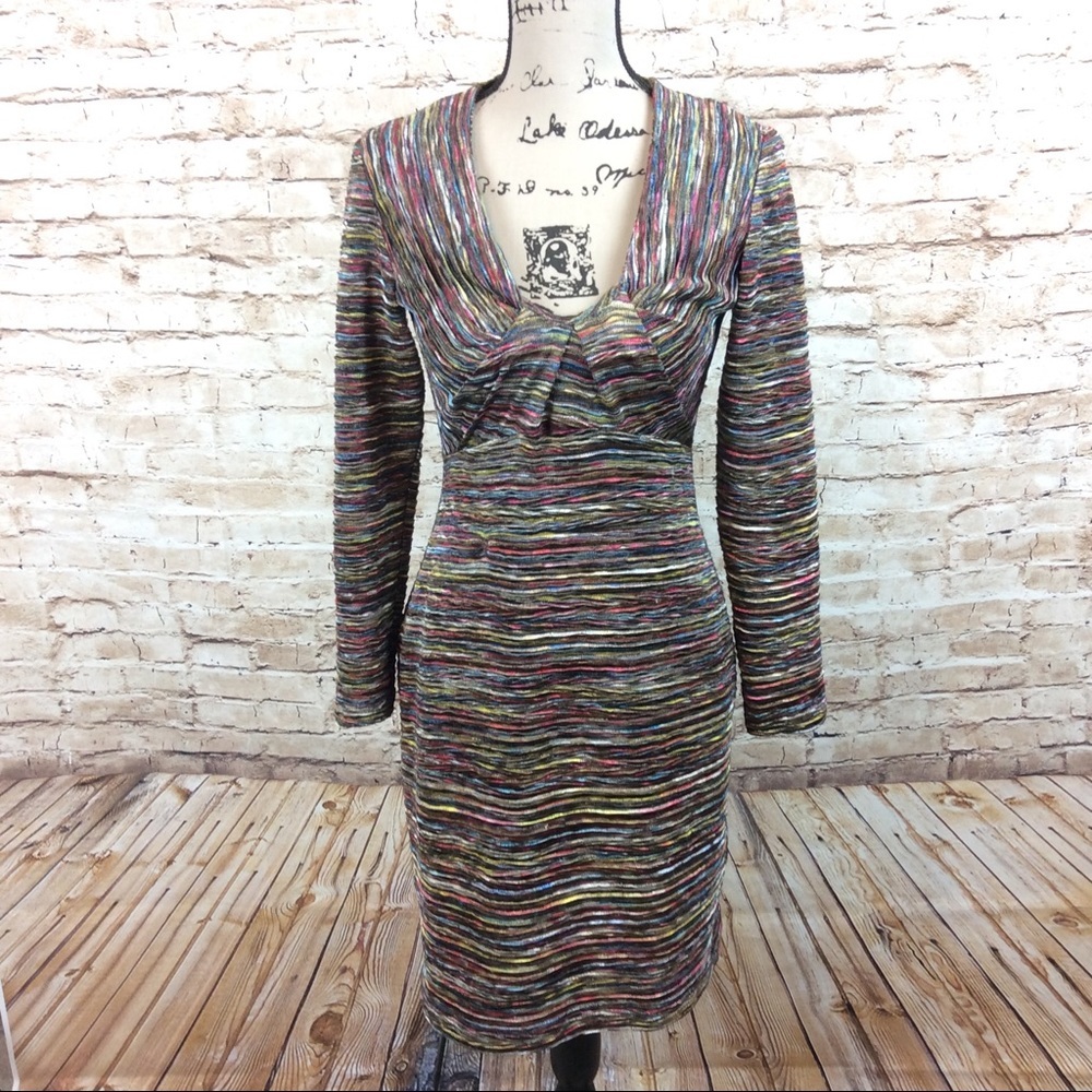 Searle Textured Stripe Knit Bodycon Dress 6 - Picture 1 of 4